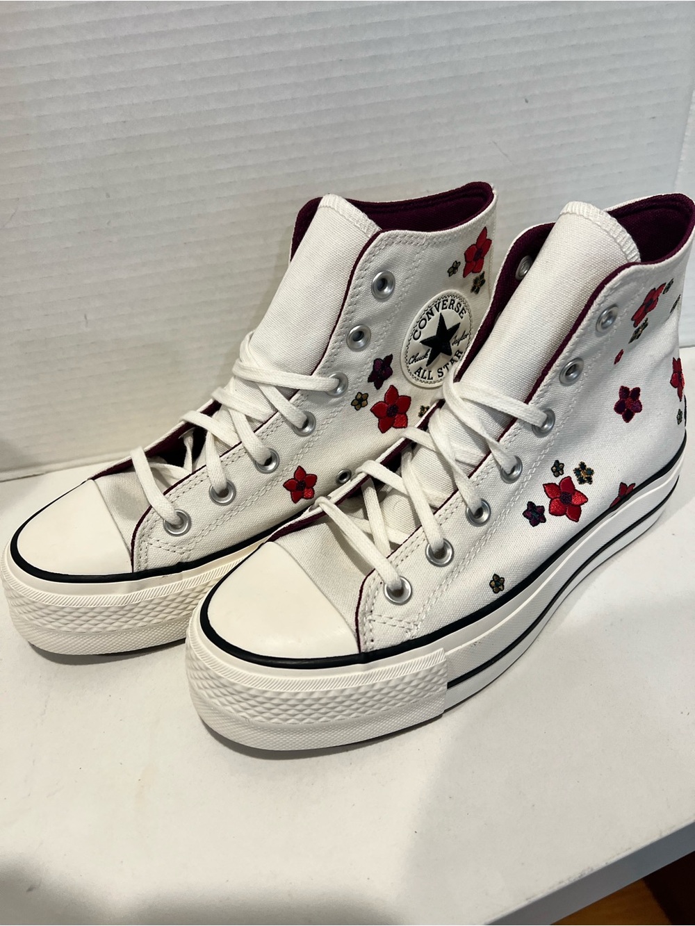 Converse Chuck Taylor All Star Lift Platform Flowers High Top Size W7.5